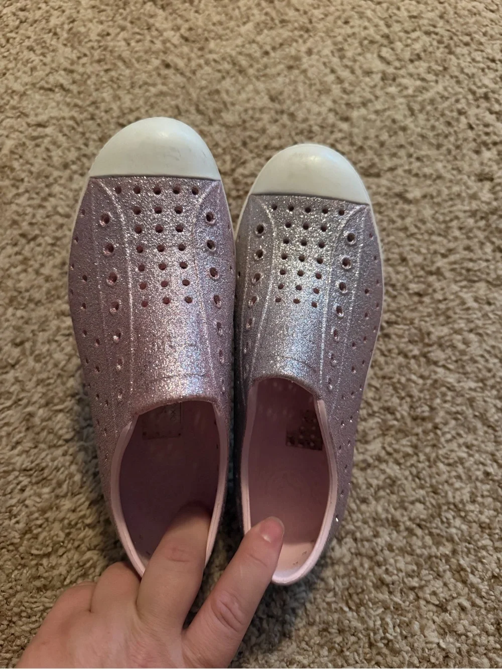 Native Rose Gold sparkle slip on shoe J3 Girls